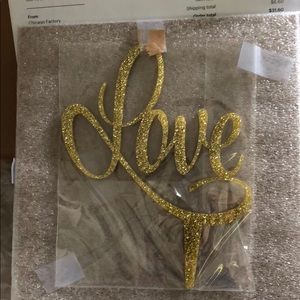 Love - Cake Topper- gold